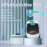 Scuba L1 Cordless Robotic Pool Cleaner, Tri-Motor, Advanced Filtration & Quick Drain, Ideal for Above-Ground Pools up to 1,100-sq.ft.