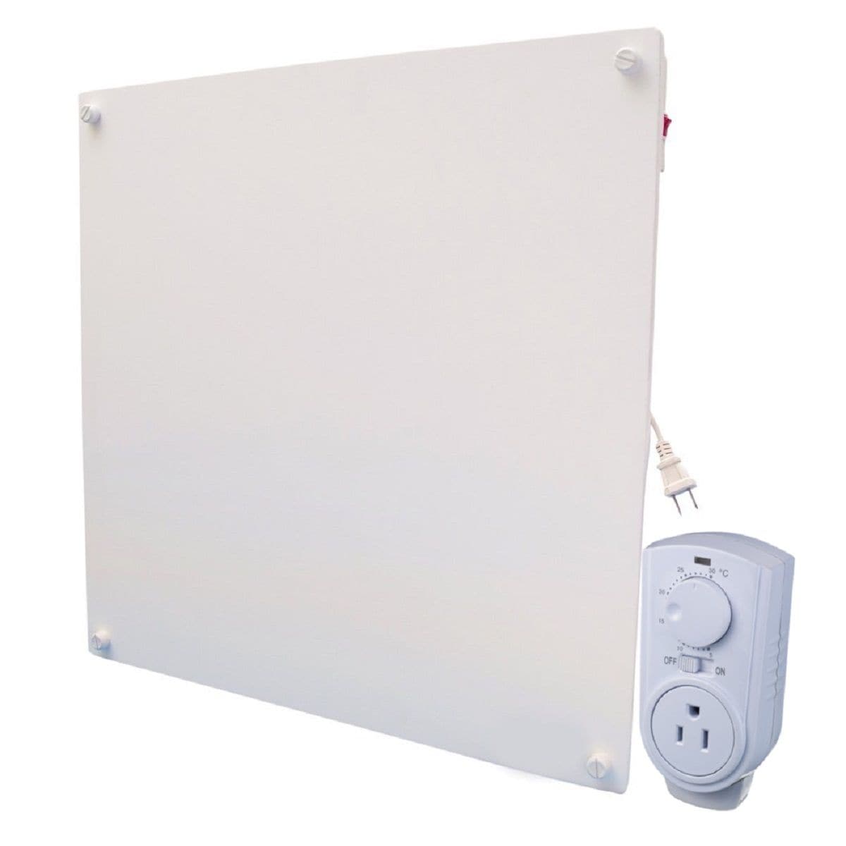 Electric Heater with Plug-in Thermostat, 400W, White