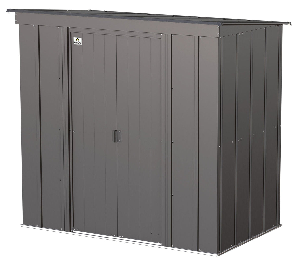 Arrow Classic Galvanized Steel Storage Shed, Charcoal, 6-ft x 4-ft