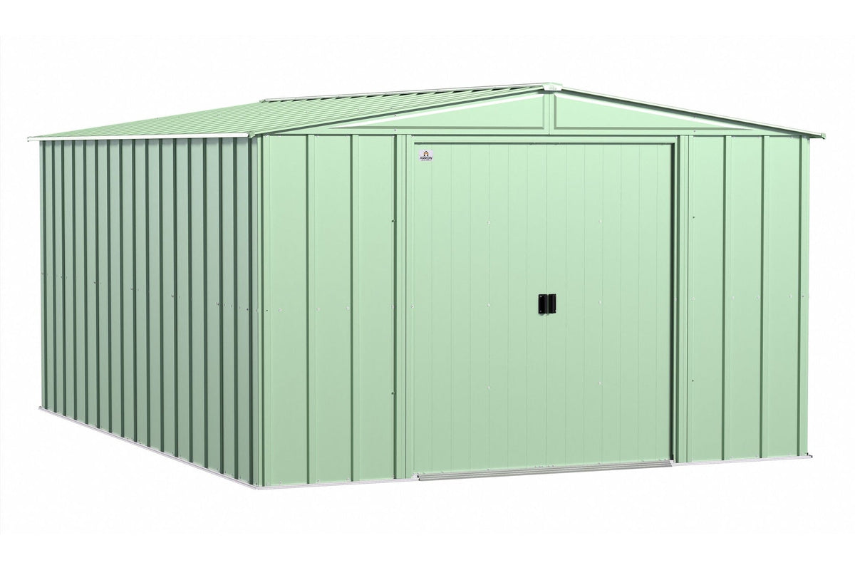 Arrow Classic Galvanized Steel Storage Shed, Sage Green, 10-ft x 14-ft