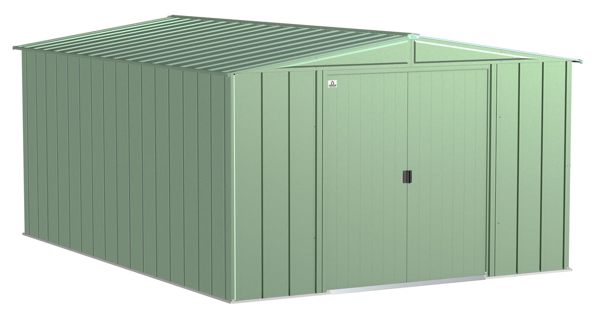 Arrow Classic Galvanized Steel Storage Shed, Sage Green, 10-ft x 14-ft