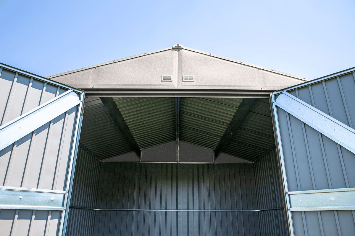 Arrow Elite 14x14-ft Cool Grey Corrosion-Resistant Steel Storage Shed