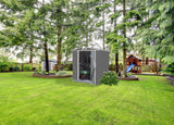Arrow EZEE Galvanized Steel Storage Shed with Low Gable Roof, Charcoal/Cream, 6-ft x 5-ft