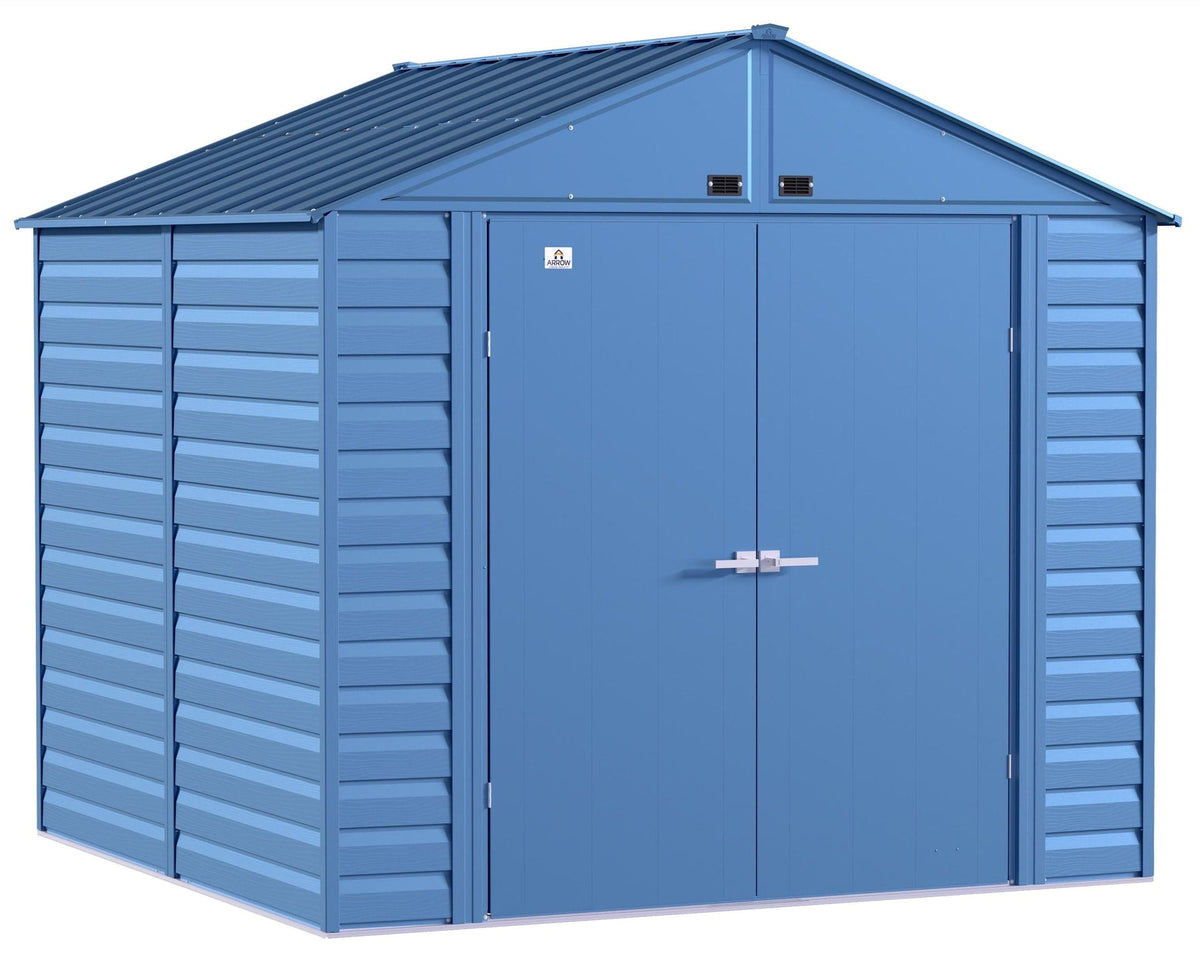 Arrow Select Galvanized Steel Storage Shed, Blue Grey, 8-ft x 8-ft