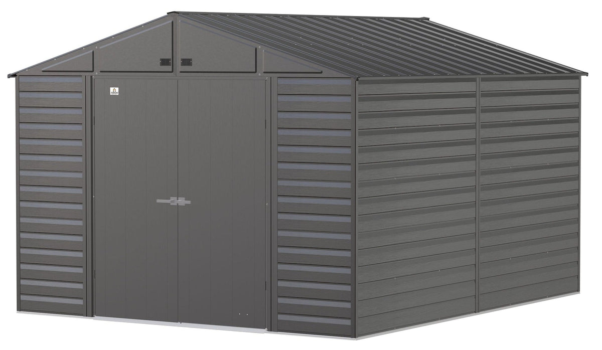 Arrow Select Galvanized Steel Storage Shed, Charcoal, 10-ft x 12-ft