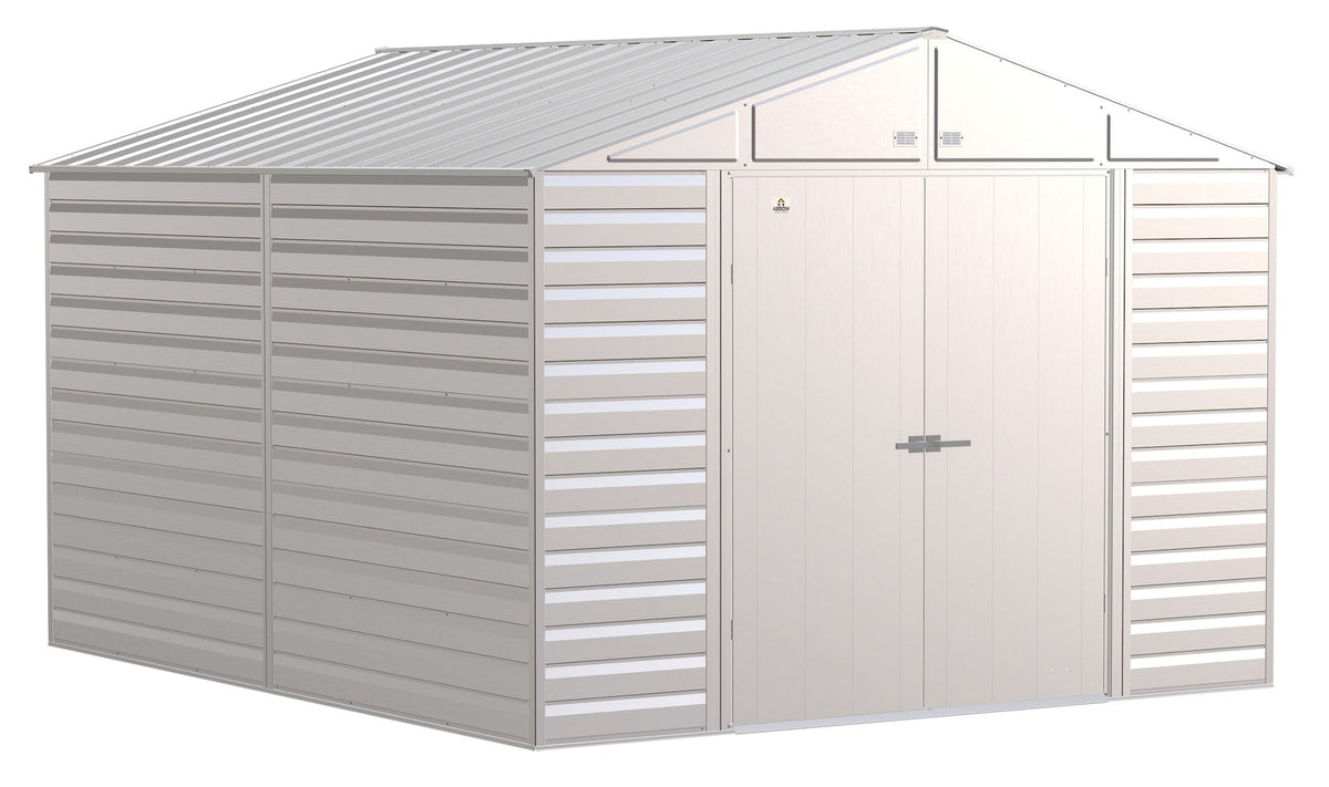 Arrow Select Galvanized Steel Storage Shed, Flute Grey, 10-ft x 12-ft