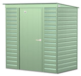 Arrow Select Galvanized Steel Storage Shed, Sage Green, 6-ft x 4-ft