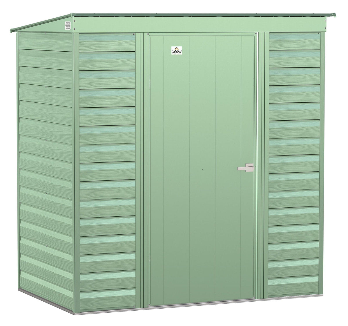 Arrow Select Galvanized Steel Storage Shed, Sage Green, 6-ft x 4-ft