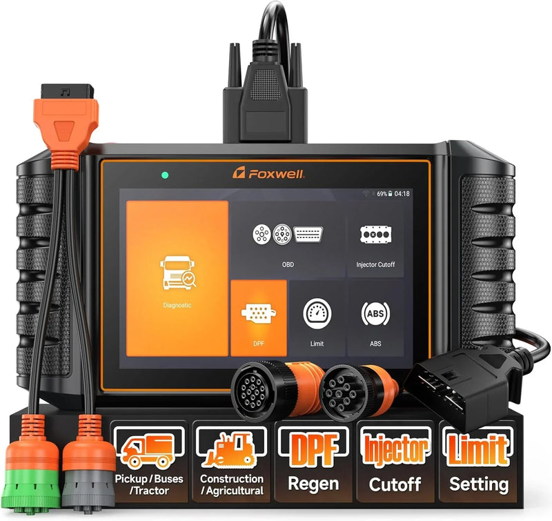Heavy Duty Truck Scanner with DPF Regen/Injector Cutoff/Limit Setting, Full System Diesel Diagnostic Scan Tool for Cummins, Detroit, Caterpillar, Paccar, Hino & More Pickup Semi Trucks C1998