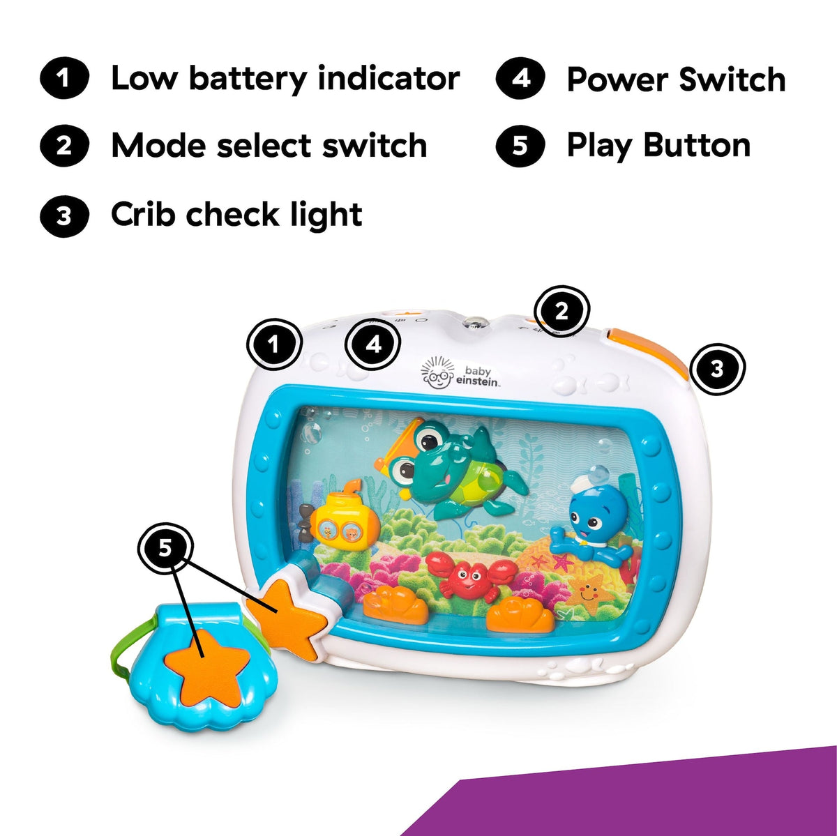 Sea Dreams Soother Musical Crib Toy and Sound Machine