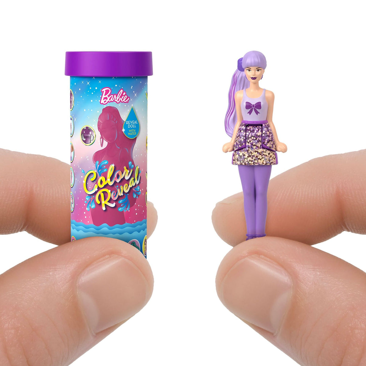 Mini BarbieLand Colour Reveal Doll with Surprise Water Reveal, Colour-Change Transformation Toy for Kids, Ages 4+, Assorted