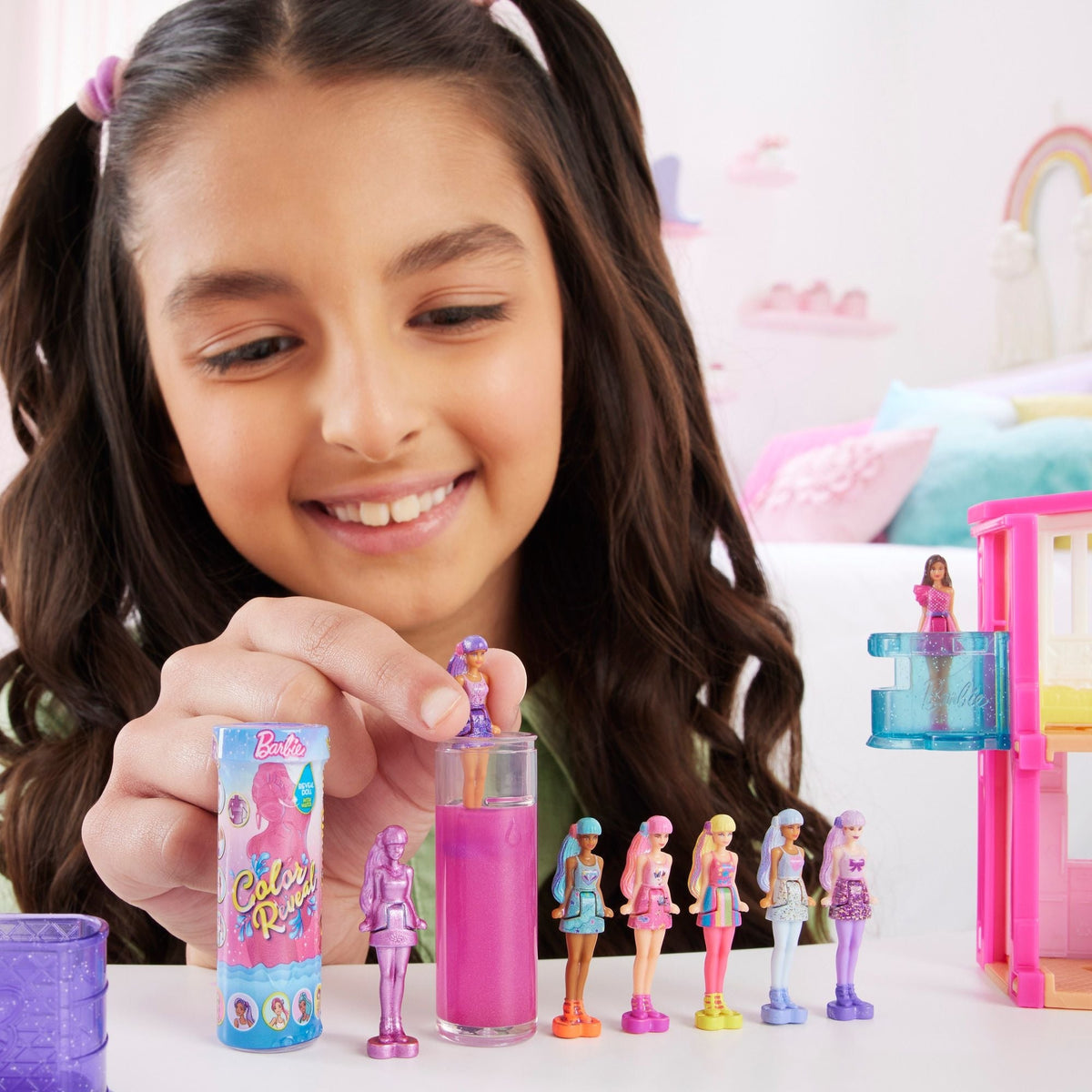 Mini BarbieLand Colour Reveal Doll with Surprise Water Reveal, Colour-Change Transformation Toy for Kids, Ages 4+, Assorted