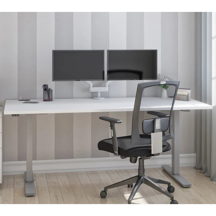 Bestar Upstand 76.2 cm x 182.9 cm (30 in. x 72 in.) Height Adjustable Desk with Dual Monitor Arm L7010