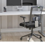 Bestar Upstand 76.2 cm x 182.9 cm (30 in. x 72 in.) Height Adjustable Desk with Dual Monitor Arm