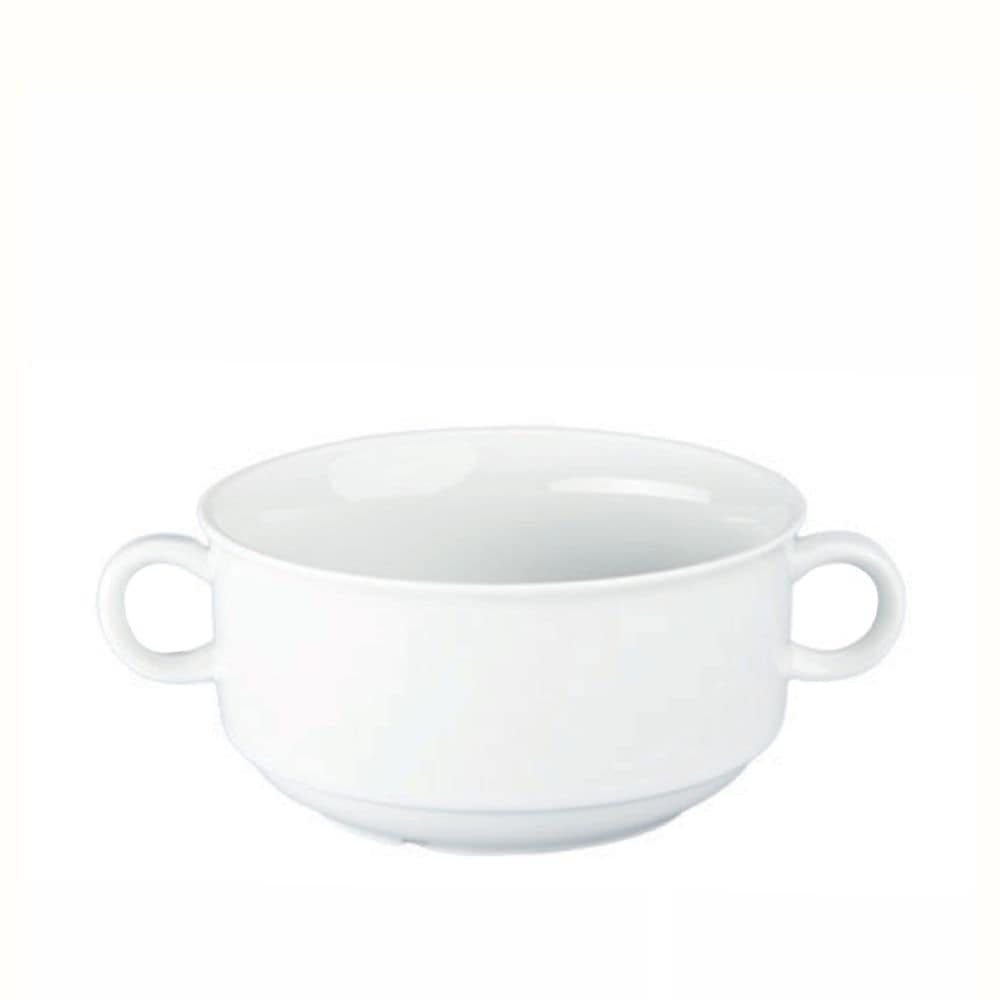 BIA Porcelain Creme Soup Bowl with Handle, White, 355-mL