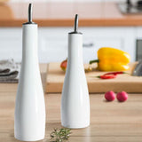 BIA Porcelain Oil Bottle with Pouring Spout, 16-oz, White