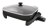Family-Sized Non-Stick Electric Skillet, Black, 12x15-in