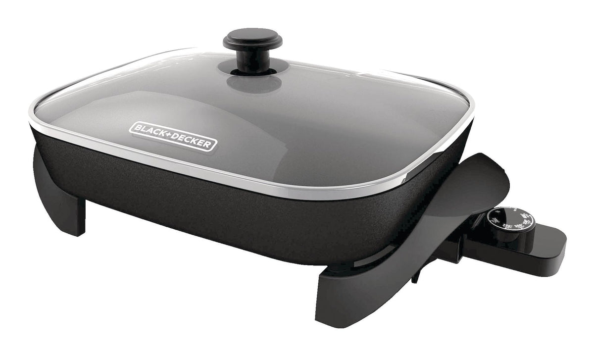 Family-Sized Non-Stick Electric Skillet, Black, 12x15-in