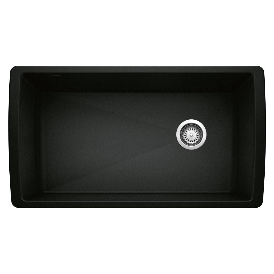 Diamond 33-in Super Single Undermount Kitchen Sink, Coal Black