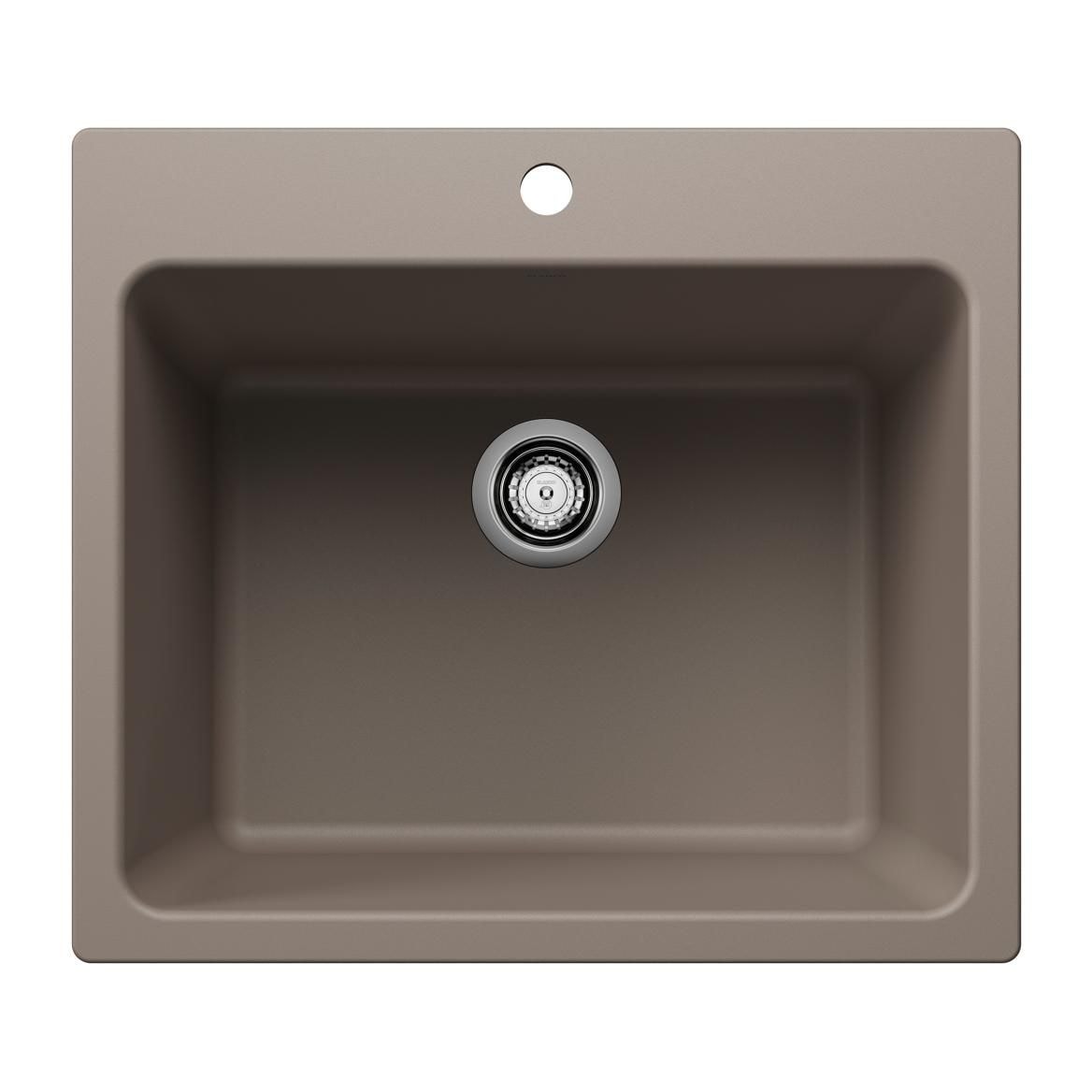 Liven 25-in Single Bowl Dual Mount Laundry Sink, Truffle