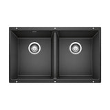 Precis 29-in 50/50 Double Bowl Undermount Kitchen Sink, Anthracite