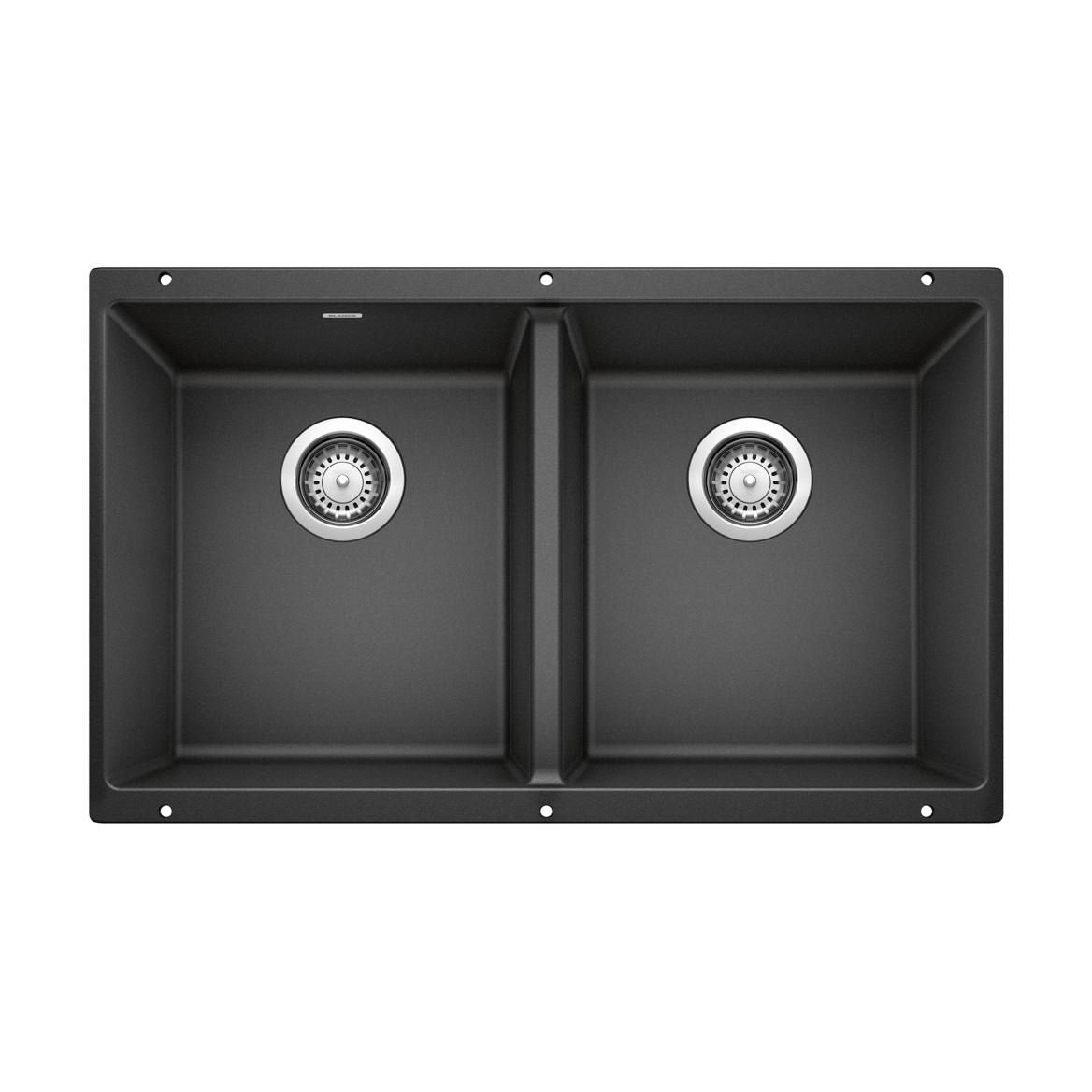 Precis 29-in 50/50 Double Bowl Undermount Kitchen Sink, Anthracite