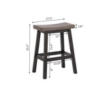 Arnold Oak/Dark Grey Counter/Bar Stool with Back Rest, 2-pc