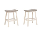 Asher Grey/White Backless Counter/Bar Stool, 2-pc