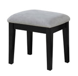 Lynn 1-Drawer Black Dressing Table Makeup Vanity Set with Stool and Mirror