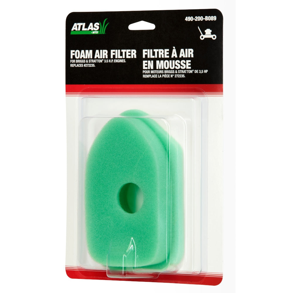 Lawnmower Replacement Foam Air Filter, for Briggs 3-4 HP engines