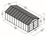 by Yukon 2-Door Car Garage/Utility Storage Shed Kit, Dark Grey, 11x21-ft
