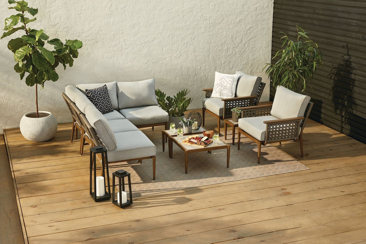 CANVAS Baffin All-Weather Wicker Outdoor/Patio Conversation Set with Custom Fit Cover