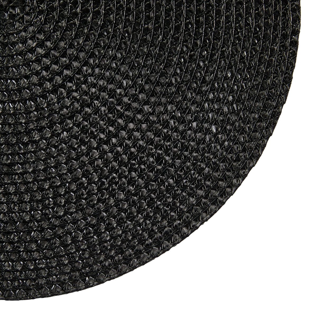 CANVAS Braided Round Placemats, Black, 15-in Diameter, 4-pk