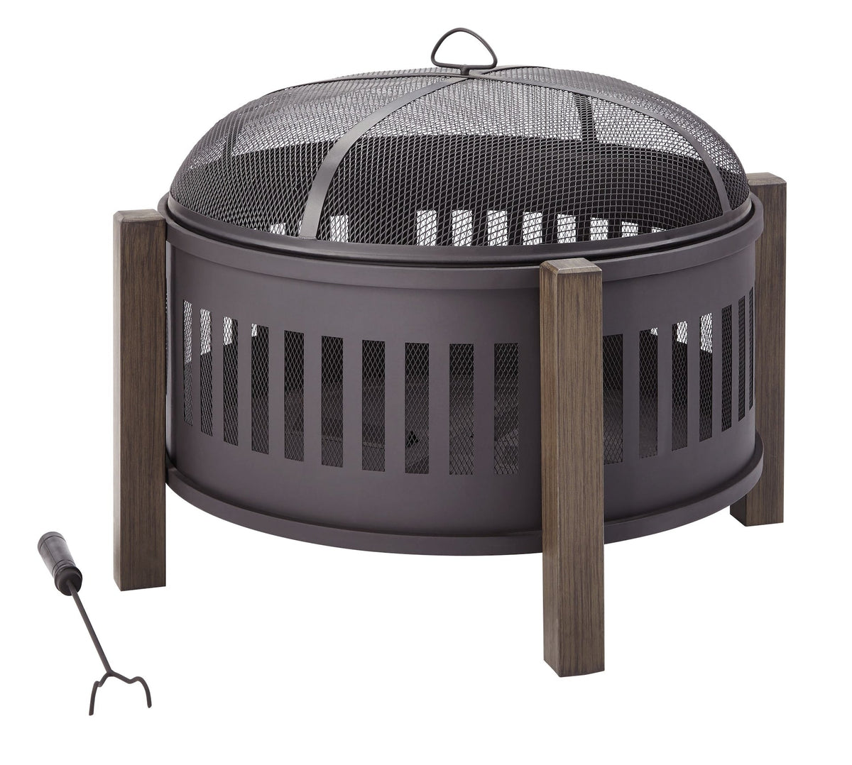 Canvas Campobello Round Wood Burning Outdoor Fire Bowl/Fire Pit, 31 x 24-in