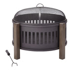 Canvas Campobello Round Wood Burning Outdoor Fire Bowl/Fire Pit, 31 x 24-in