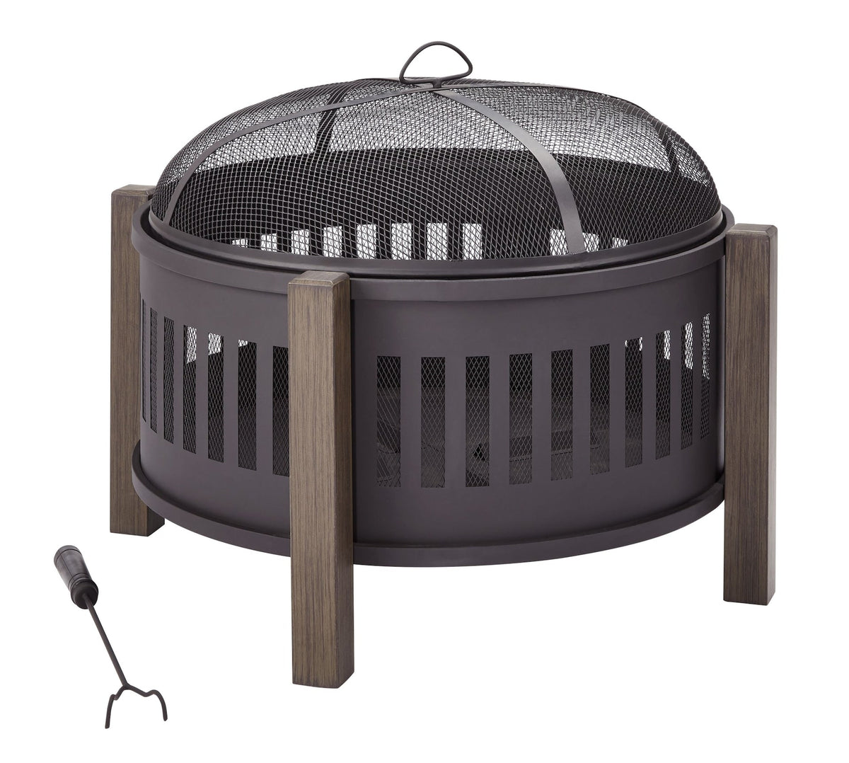 Canvas Campobello Round Wood Burning Outdoor Fire Bowl/Fire Pit, 31 x 24-in