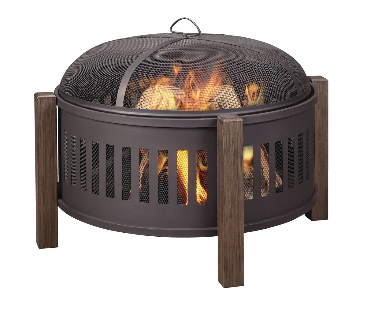 Canvas Campobello Round Wood Burning Outdoor Fire Bowl/Fire Pit, 31 x 24-in