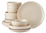 CANVAS Edenhill Farmhouse Bistro Stoneware Dinnerware Set, Serves 4, 16-pc, Cream