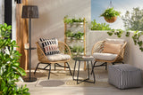 CANVAS Leslieville Outdoor Patio Chat Set with Tufted Cushions, Brown, 3-pc
