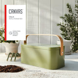 CANVAS Metal Gardening Storage Container, Iron, Green