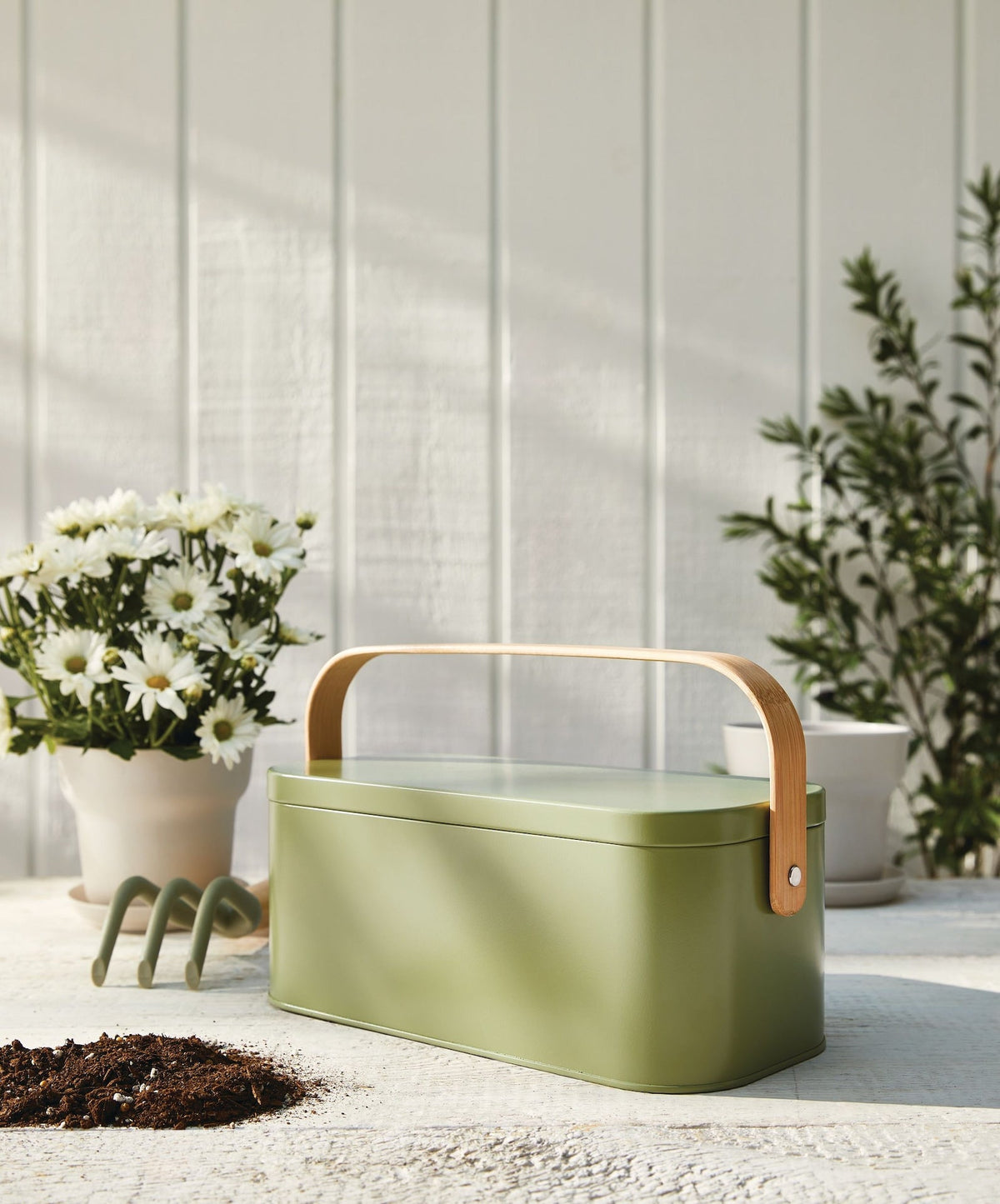 CANVAS Metal Gardening Storage Container, Iron, Green