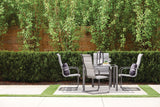 CANVAS Minden Steel Outdoor Patio Dining Set with Glass Top Table, Grey, 5-pc