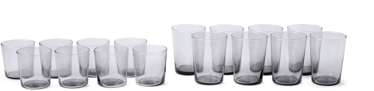 CANVAS Smoked Glassware Tumbler Set, 13 oz & 19 oz, 16-pc