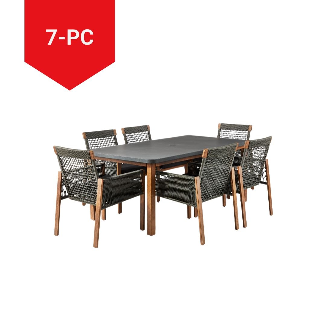CANVAS Vernon All-Weather Wicker Casual Outdoor/Patio Dining Set, 7-pc