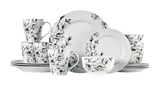 CANVAS Wild Rose Porcelain Dinnerware Set, Serves 4, 16-pc, White