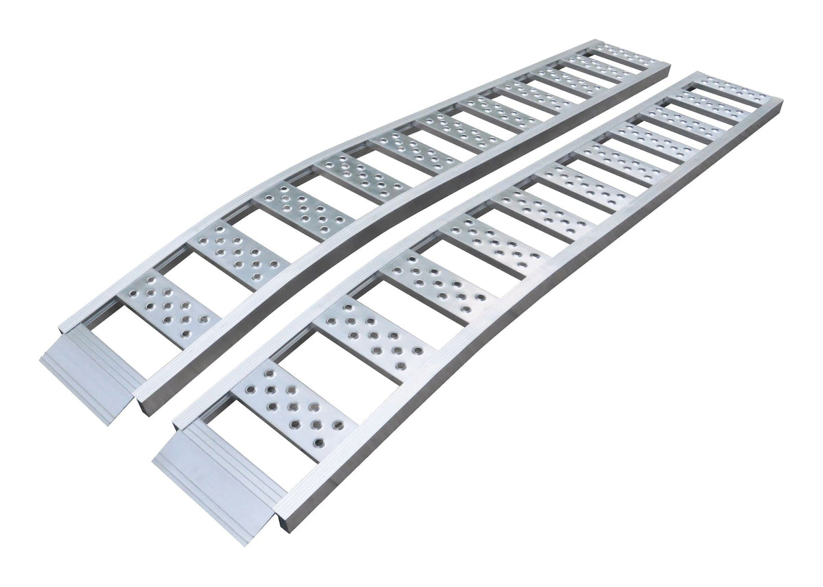 CargoMaster Aluminum Arched Loading Ramps Pair with Adjustable Straps, 90 x 12-in, 2-pc