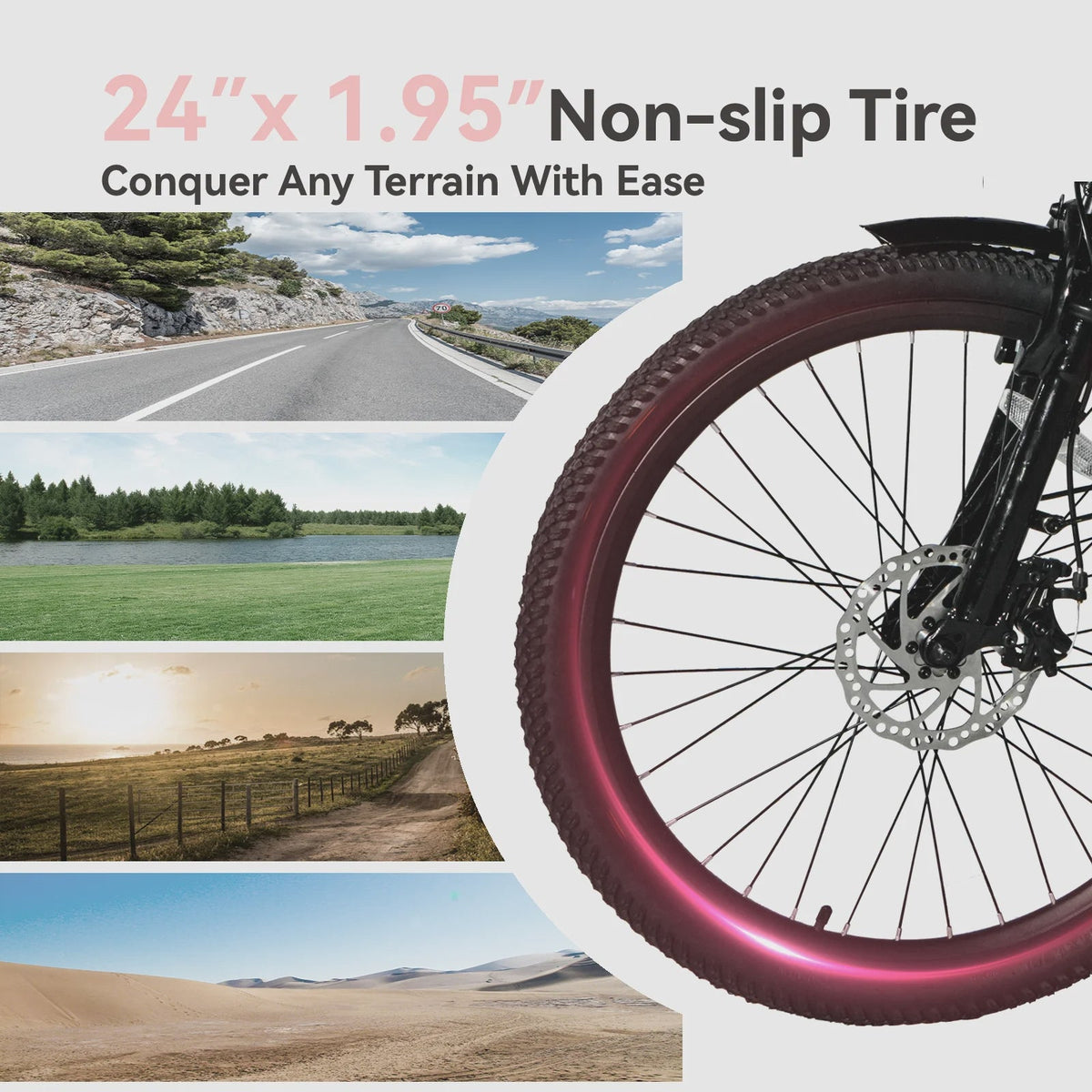 24 Inch Cruiser Electric Bike, E-Bike for Adults, Ebike with 36V 10.4AH Removable Battery, Step Through Ebike for Women Men,City Electric...