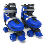 Kids' Adjustable Quad Rollerblades Bundle, Blue