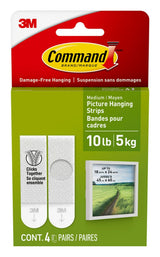 Command Medium Adhesive Picture Hanging Strips, White, 9-lbs, 3 Strips per Pack