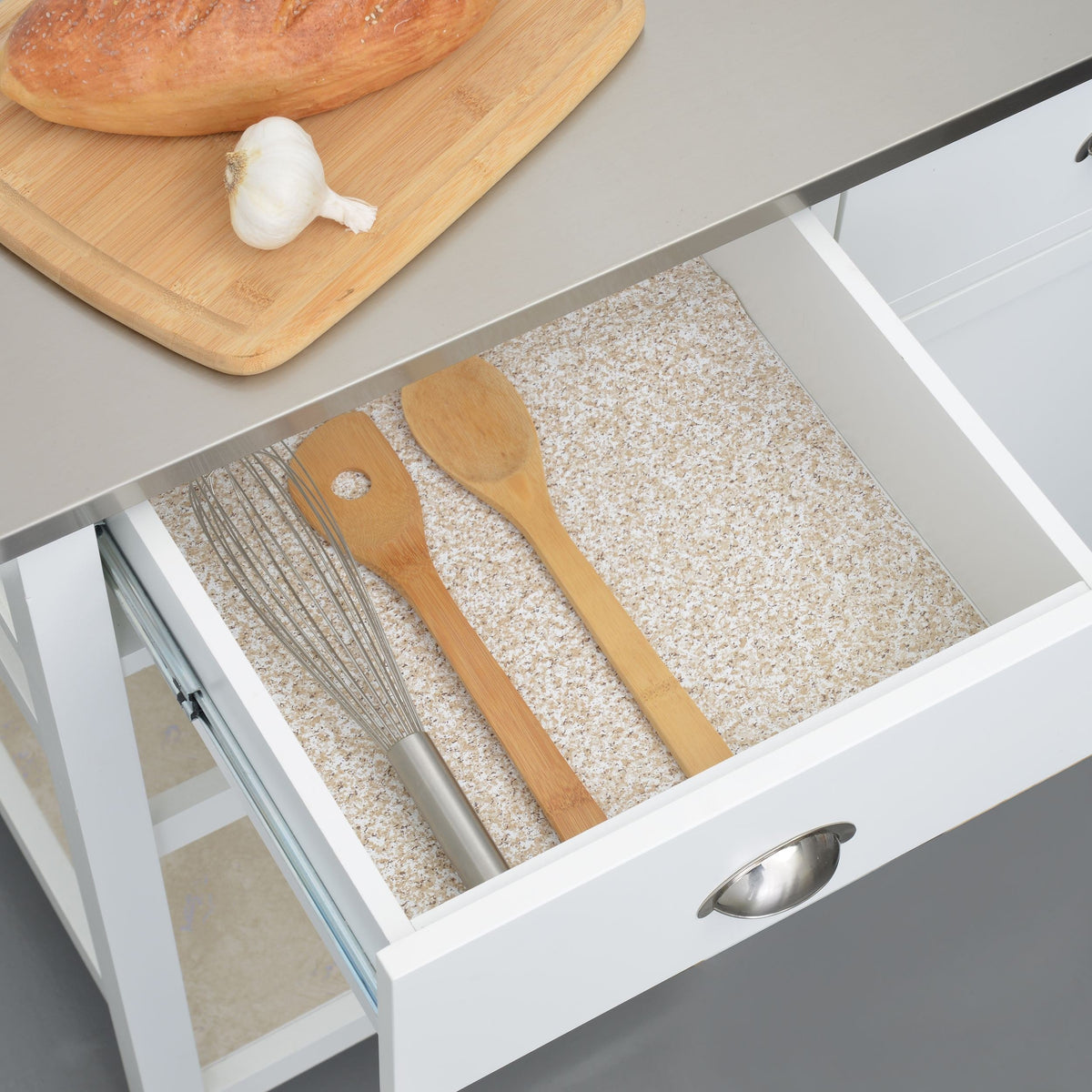 Con-Tact Grip Prints Non-Adhesive Cushioned Shelf/Drawer Liner, Beige Granite, 18-in x 4-ft
